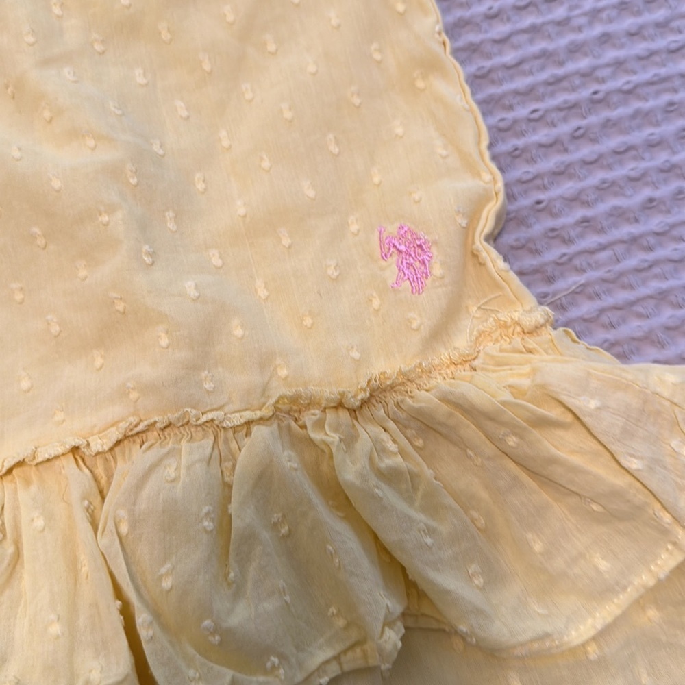 US Polo assn 100% cotton yellow ruffle dress size 2T - Picture 3 of 4